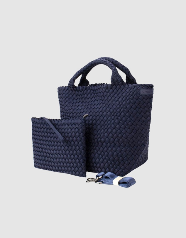 Chuchka - Woven Neoprene Shoulder Tote - Navy