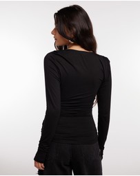 Dazie - Love More Asymmetric Long Sleeve T-Shirt