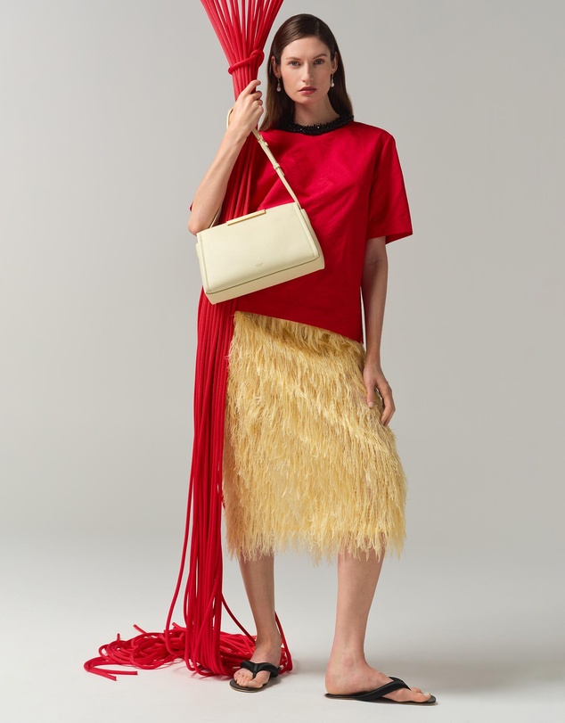 Oroton - Feather Jacquard Skirt