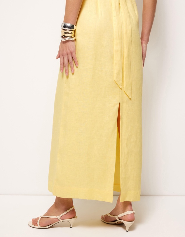 AERE - Kaili Linen Square Neck Maxi Dress