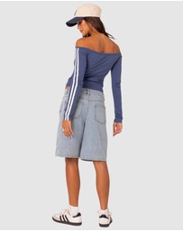 EDIKTED - Jacqui Low Rise Denim Bermuda Shorts