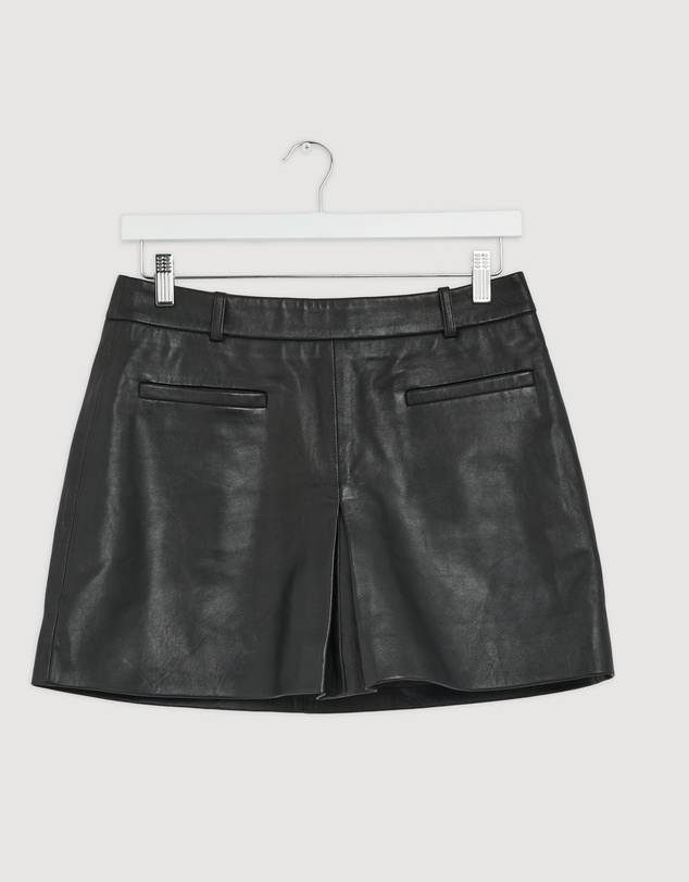 Revibe - Repaired Minima Esenciales Lila Leather Mini Skirt - AU 10