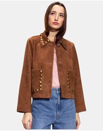 Cynthia Rowley - Studded Suede Cropped Jacket