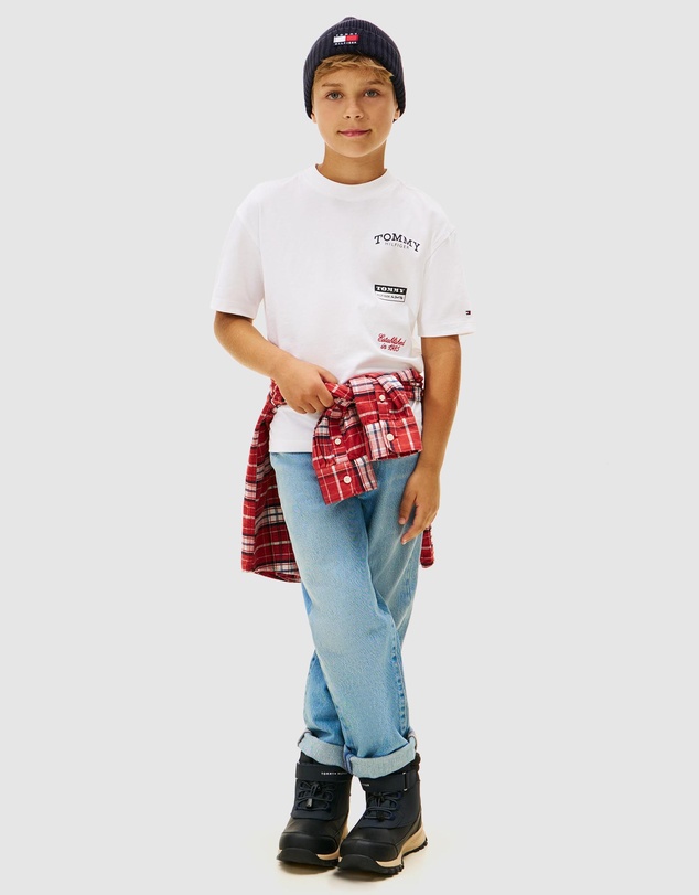Tommy Hilfiger - Back Multi Logo Print Jersey T-Shirt - Kids