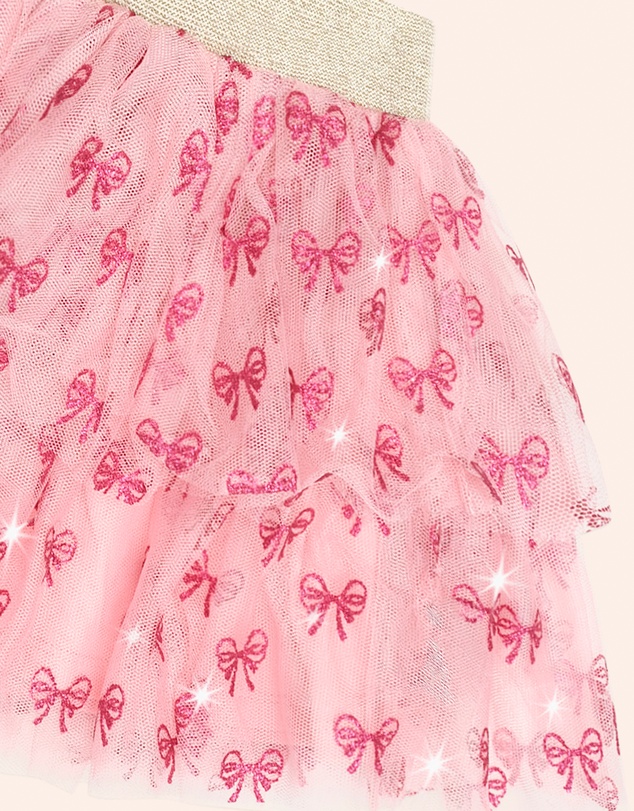 Huxbaby - Glitter Bow Tiered Skirt - Babies-Teens