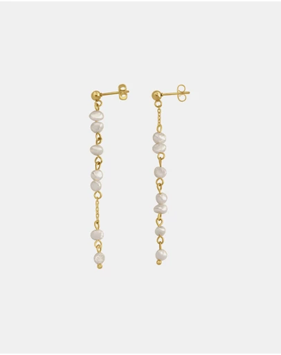 Zoe Olivia - Waterproof Freshwater Pearl Drop Stud Earrings