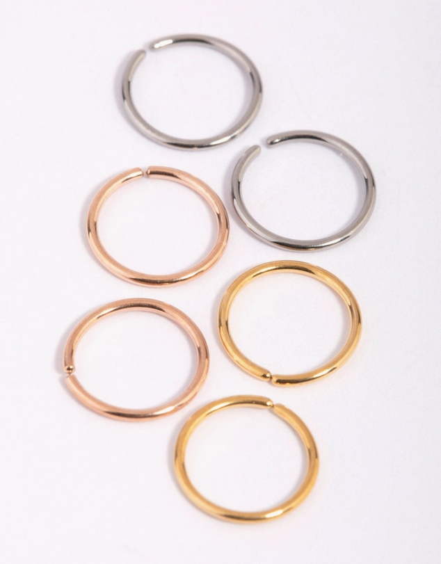 Lovisa - Titanium Nose Ring 6-Pack