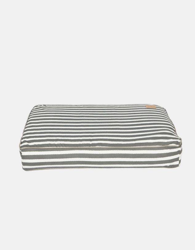 Mog & Bone - Classic Cushion Dog Bed - Charcoal Hampton Stripe