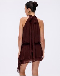 Minima Esenciales - Abbie High Neck Drop Waist Mini Dress