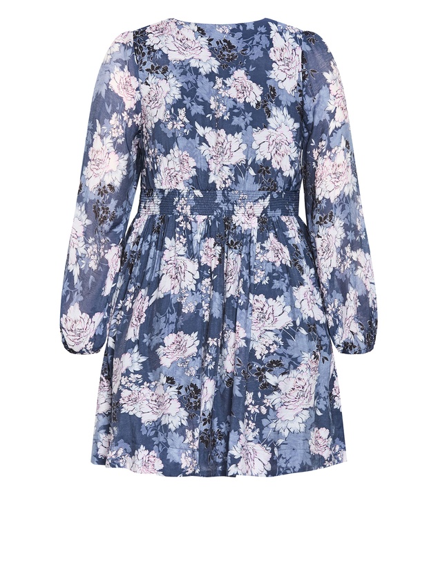 City Chic - Silver Blossom Mini Dress