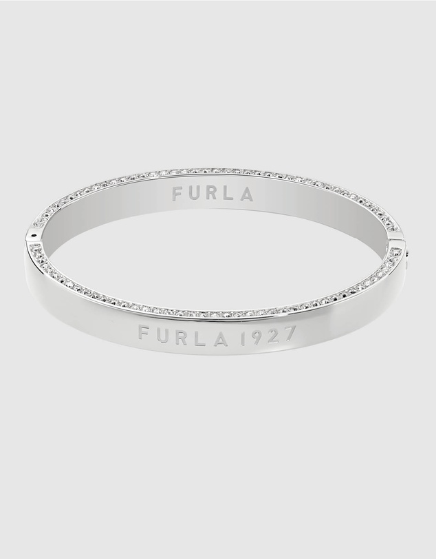 Furla - Furla 1927 Crystal Silver-Tone Bangle Bracelet