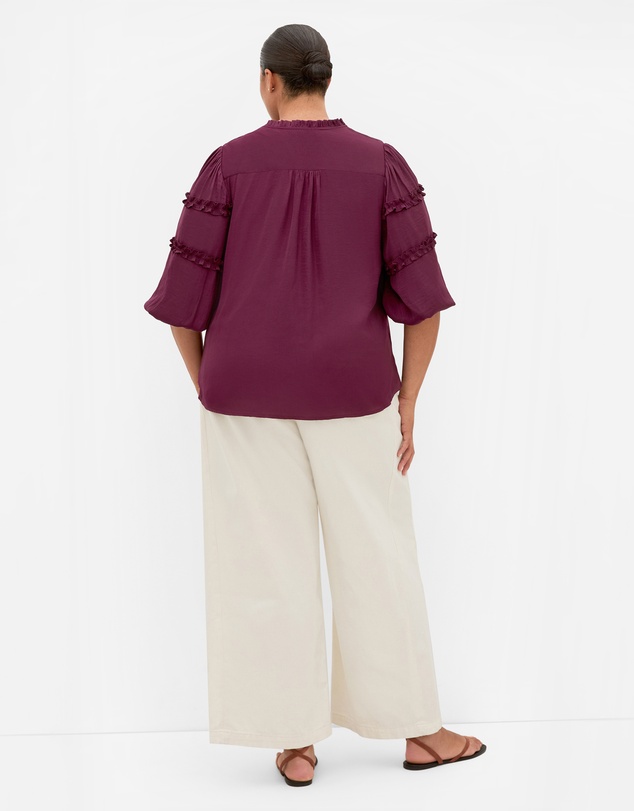 City Chic - Drama Queen Elbow Sleeve Shirt