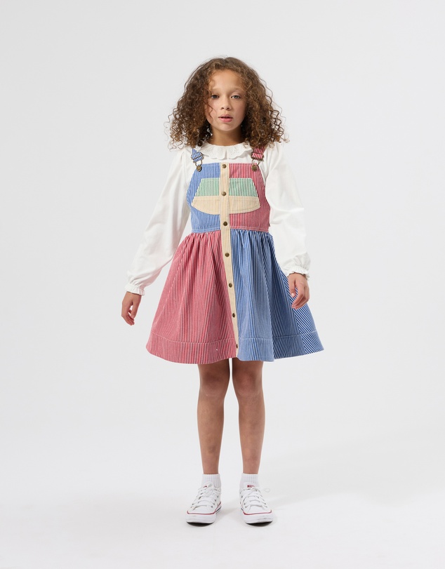 Goldie + Ace - Patchwork Stripe Heidi Pinafore Dress - Babies-Kids