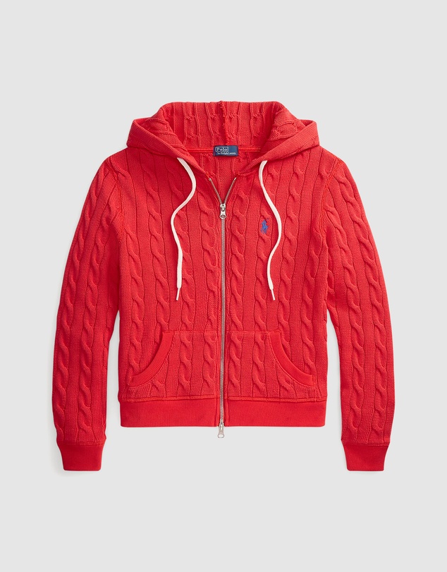 Polo Ralph Lauren - Cable-Knit Cotton Full-Zip Hoodie - The ICONIC Exclusive