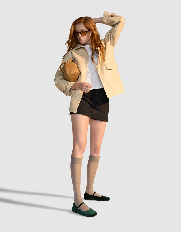 Rollie - Mary Jane Velvet Flat
