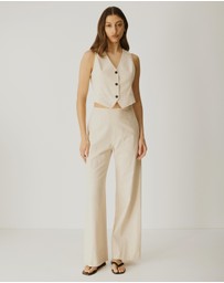 Atmos&Here - Yasmin Linen Blend Cross Back Vest