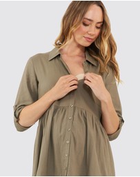 Ripe Maternity - Adel Linen Button Through Dress