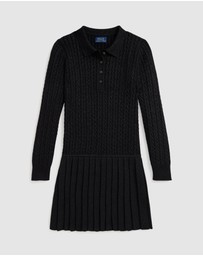 Polo Ralph Lauren - Metallic Mini-Cable Polo Sweater Dress - ICONIC EXCLUSIVE - Teens