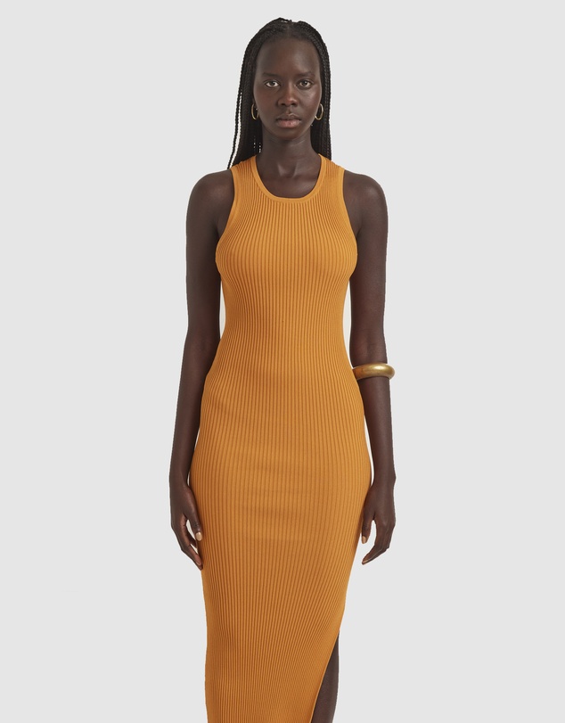 Zerafima - Grasslands Rib Halter Dress