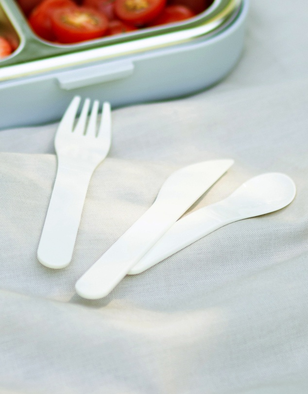 Monbento - Monbento Mb Pocket Plastic Cutlery Set - Colour Natural