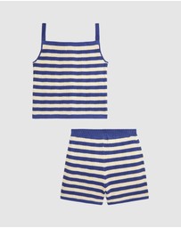Polo Ralph Lauren - Striped Cotton Sweater Top & Shorts Set - Teens