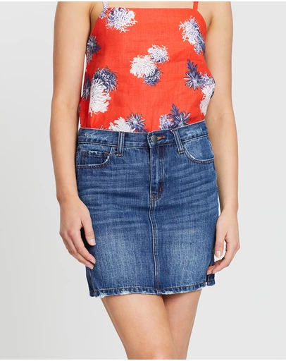 White By FTL - Austin Denim Skirt