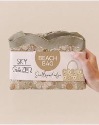 Sky Gazer - Scalloped Edge Beach Bag- Casuarina