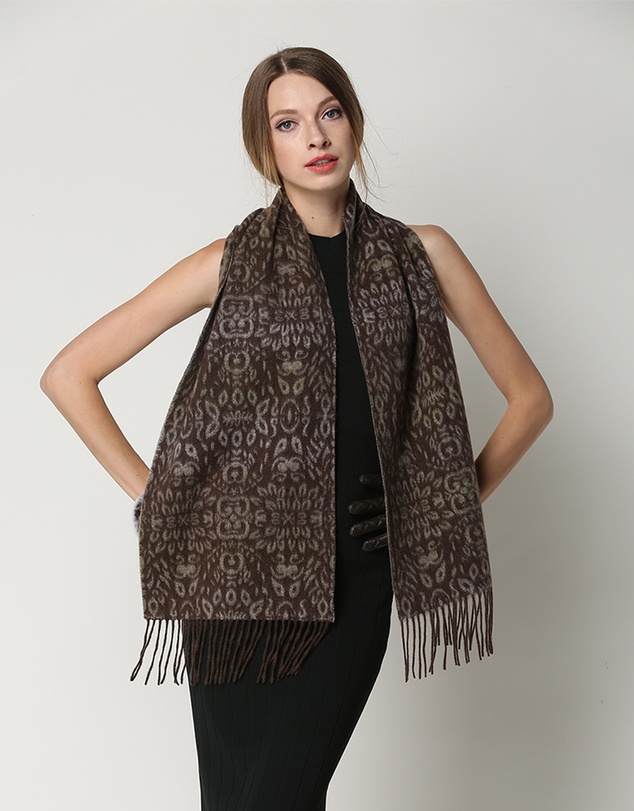 Ozwear Connection Uggs - Ugg Cashmere & Wool Scarf Chocolate and Tan
