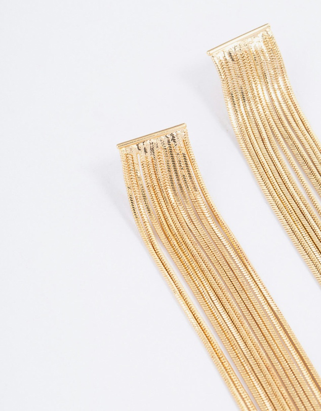 Lovisa - Gold Plated Box Chain Waterfall Drop Earrings