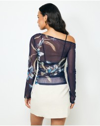 AERE - Chloe Off Shoulder Mesh Top