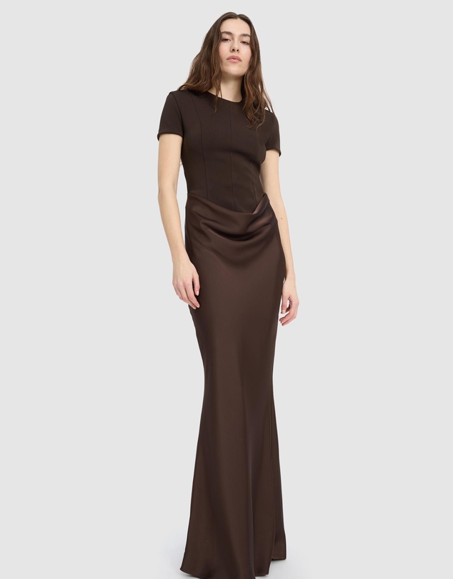 ROTATE - Capsleeve Draped Maxi