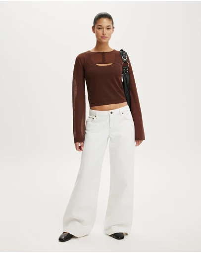 Cotton On - Shrug Sheer Knit Top