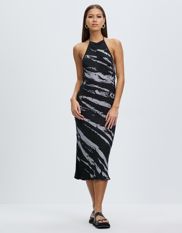 Third Form - Twist Through Bias Halter Midi
