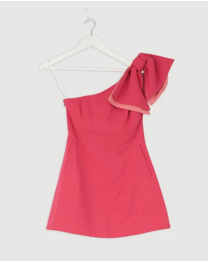 Revibe - Repaired BY JOHNNY. The Diana Bow Mini Dress - AU 6