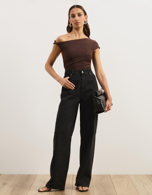 Atmos&Here - Freya Mesh Off Shoulder Twist Top