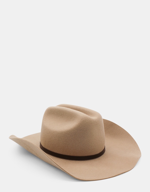 Morgan & Taylor - Marlowe Wool Cowboy Fedora in Beige