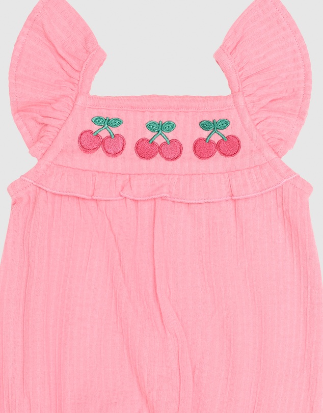 Huxbaby - Cherry Embroidery Playsuit - Babies