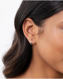 Lovisa - Sterling Silver Oval Chunky Huggie Earrings
