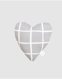 Mog & Bone - Heart Shaped Soft Toy - Grey Check Print