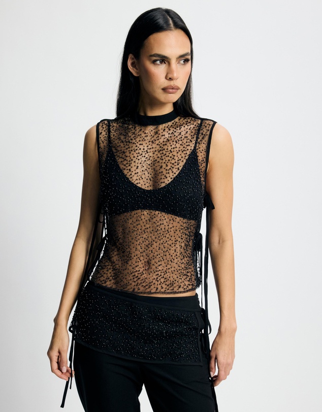 Lover - Amaryllis Beaded Tie Side Top