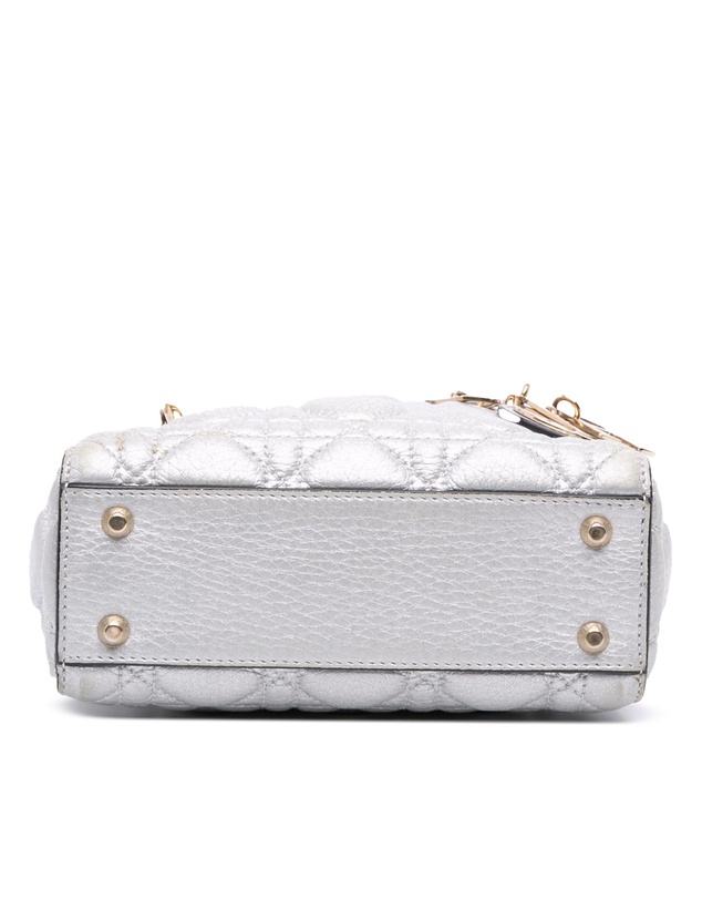 Pre-Loved by Azura Reborn - Pre-Loved Mini Metallic Grained Calfskin Cannage Lady Dior