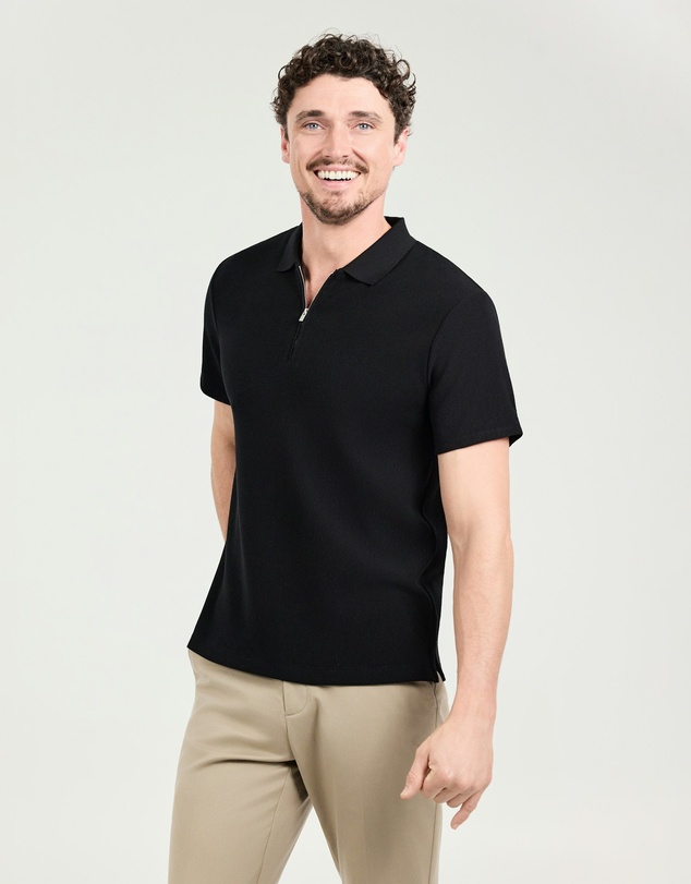 Tarocash - Javier Textured Zip Polo