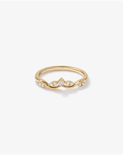 Michael Hill - 0.12 Carat TW Diamond Contoured Wedding band in 14kt Yellow Gold