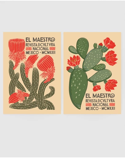 Inka Arthouse - Mexican Flower Market Set of 2 Art Prints