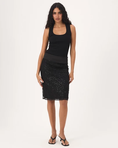 Atmos&Here - Dana Sequin Lace Midi Skirt