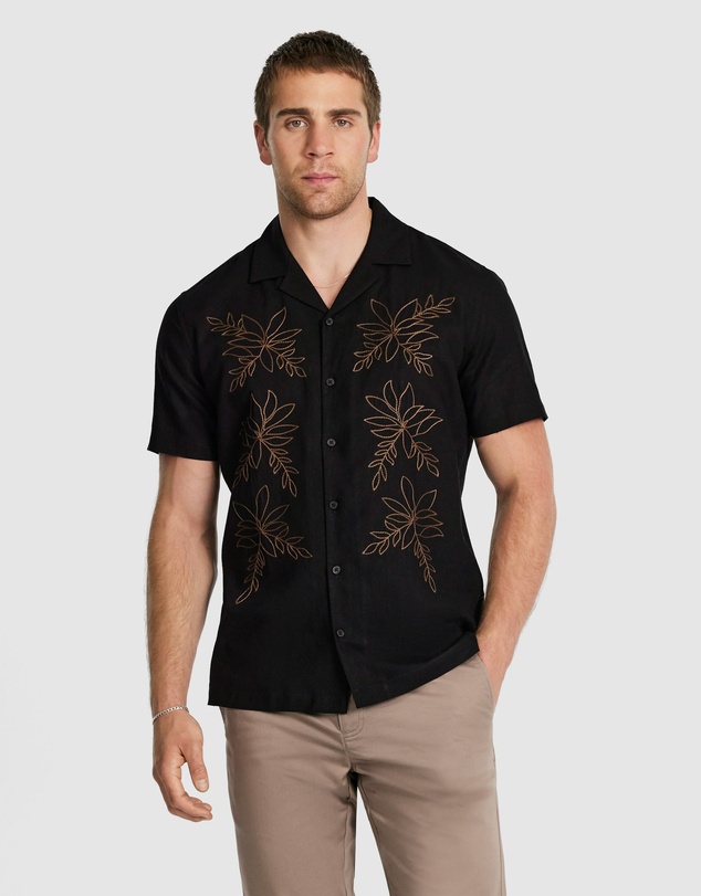 Tarocash - Kota Embroidered Linen Shirt