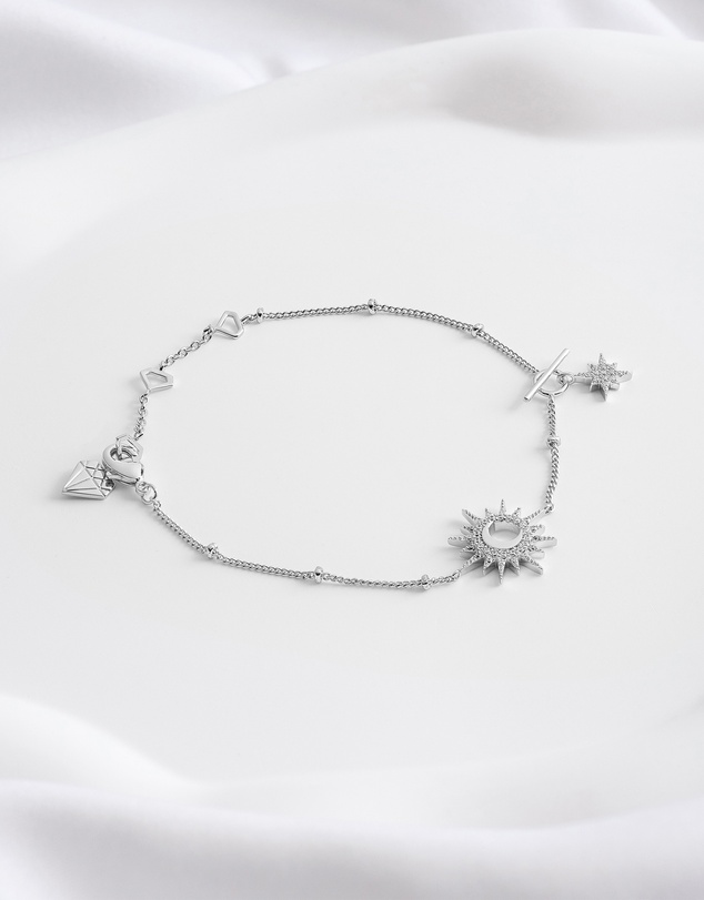 Wanderlust + Co - Sunlit Crescent Silver Bracelet