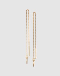 Elli Jewelry - Earrings Pull Through Platelet Pendant Organic in 925 Sterling Silver Gold Plated