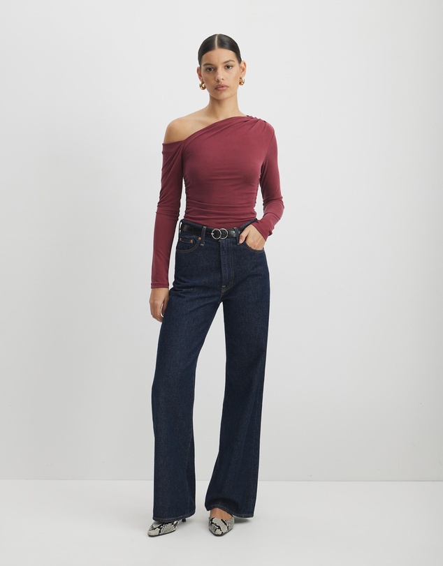 AERE - Hazel Cupro Off Shoulder Top
