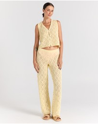 Poolside Paradiso - Messina Knit Pant - Lemon